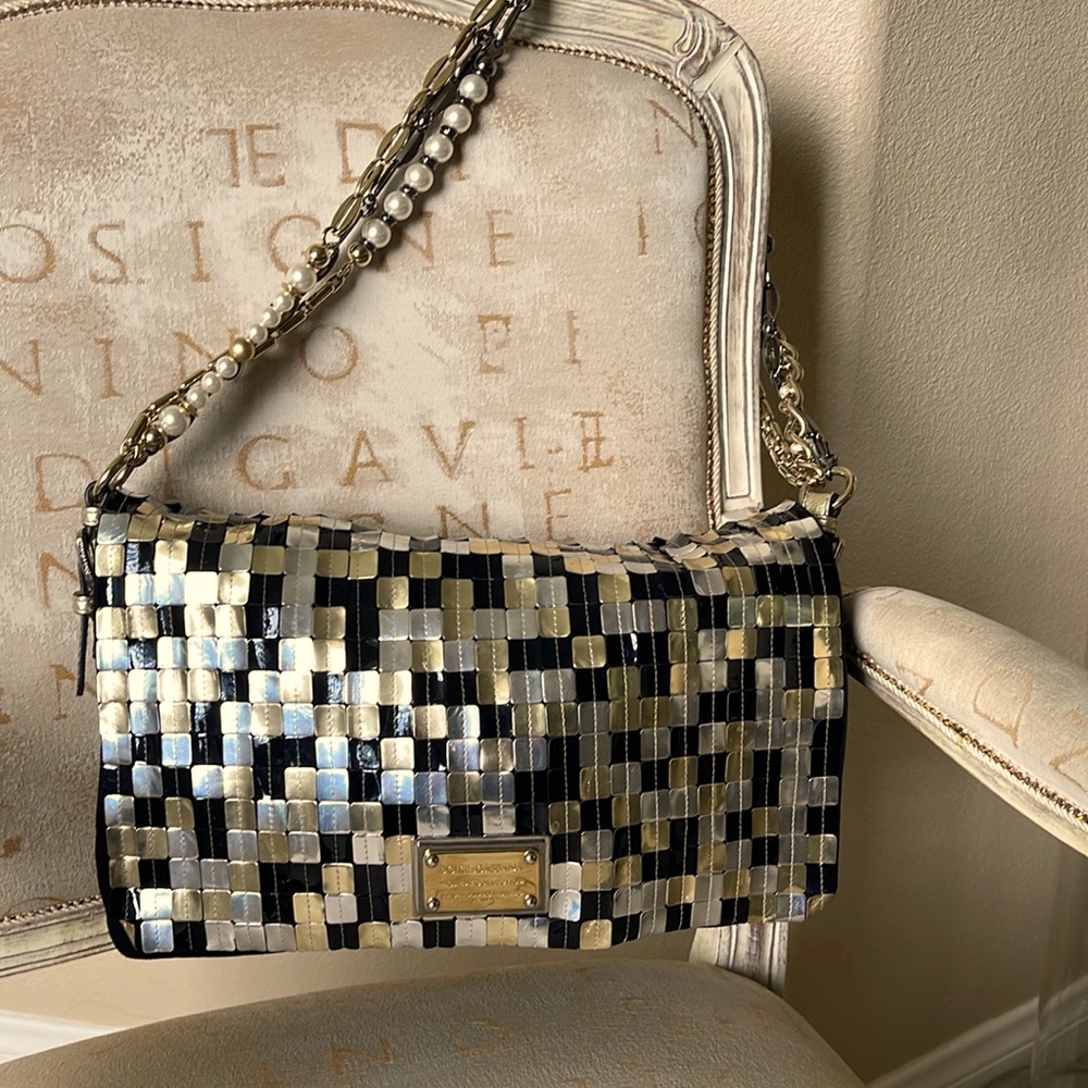 Dolce & Gabbana D&G Embellished Miss Charles Bag With Chain And Pearl